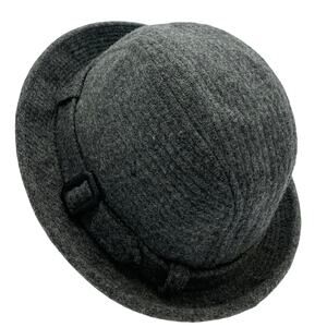 Vintage Mens Dobbs Fifth Avenue NY Fedora Ribbed Hat Gray Wool Blend Size 7 1/8